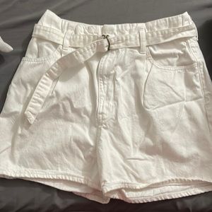 High waisted white shorts